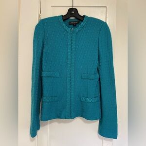 St. John Turquoise Textured  knit Blazer size 4